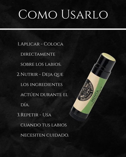 Guía de uso del bálsamo labial Black Jack Tallow: aplicar sobre los labios, nutrir durante el día y repetir cuando se necesite

