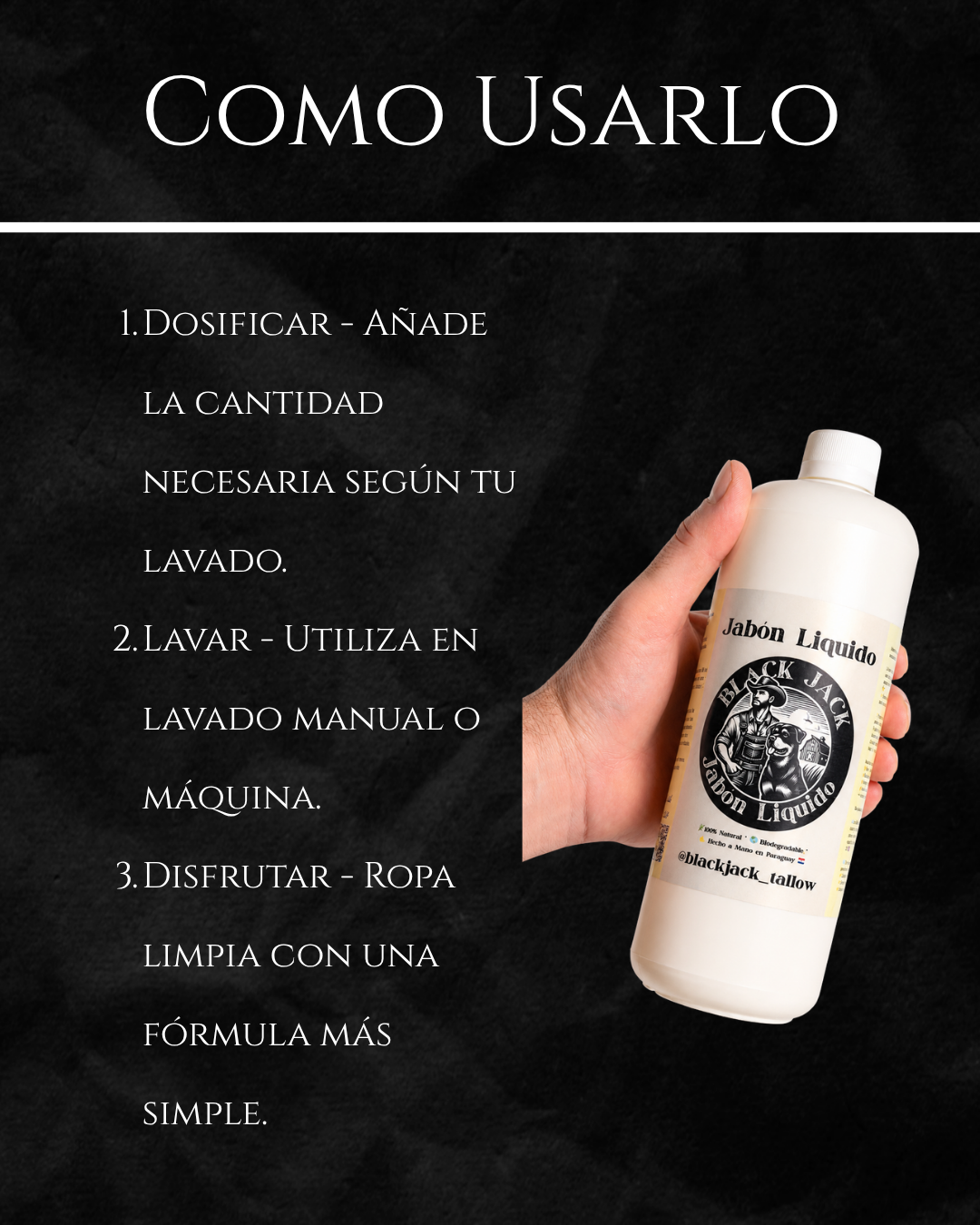 Guía de uso del Jabón Líquido Black Jack: dosificar según el lavado, usar en lavado manual o a máquina y disfrutar ropa limpia con fórmula simple

