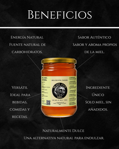 Beneficios de la miel cruda Black Jack Tallow — energía natural, versátil, ingrediente único, naturalmente dulce