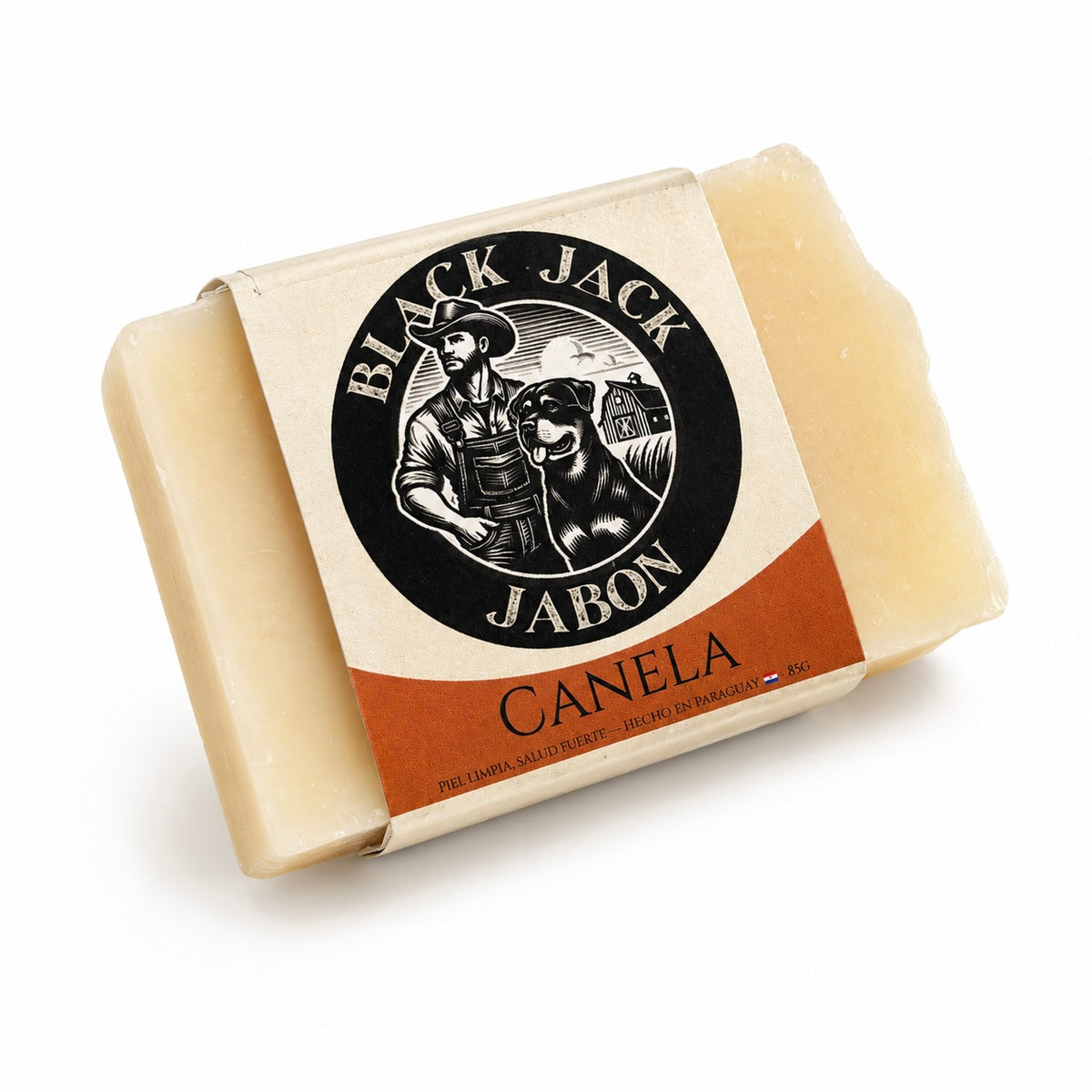 Jabón artesanal Black Jack aroma Canela, 85g, hecho en Paraguay

