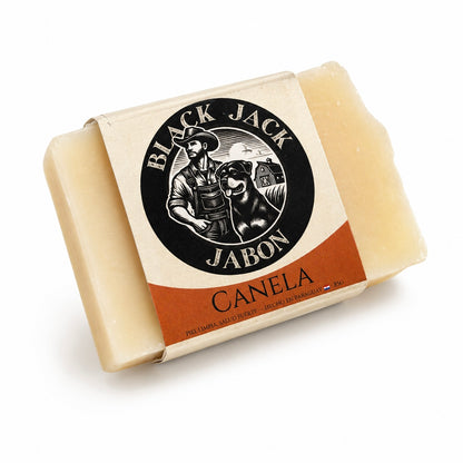 Jabón artesanal Black Jack aroma Canela, 85g, hecho en Paraguay

