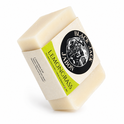 Jabón artesanal Black Jack aroma Lemongrass, 85g, hecho en Paraguay

